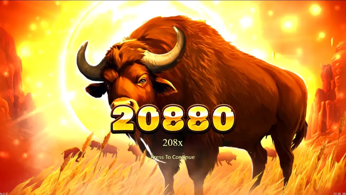 Pemandangan alam liar Amerika dengan simbol kerbau megah di slot Big Wild Buffalo 2